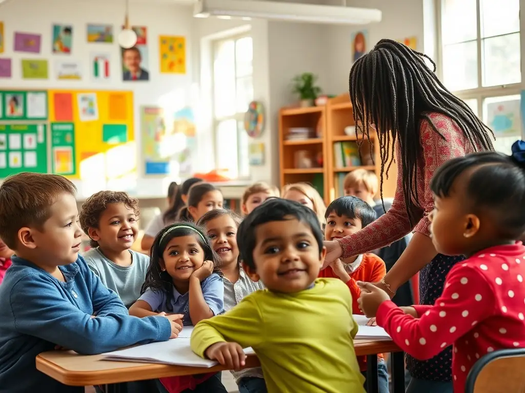 An inspiring image of children in a classroom setting, representing CharityVision's commitment to education and literacy programs.